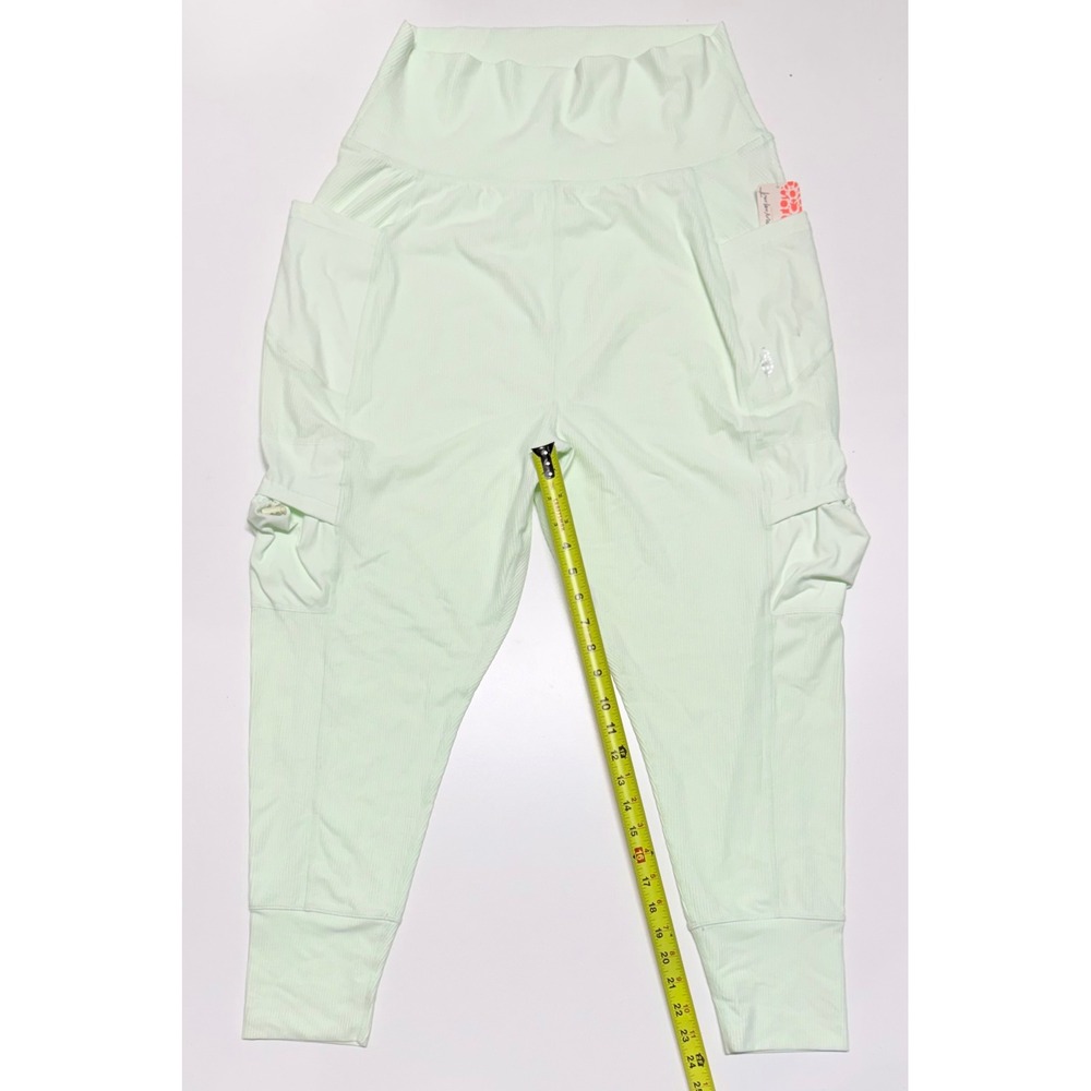 FP Movement Women Aqua Glass Mint Ribbed Cargo Joggers take a hike L